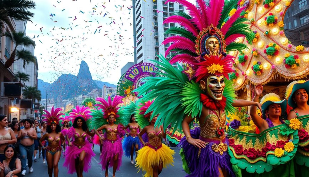 Samba parades at Rio Carnival Samba parades at Rio Carnival